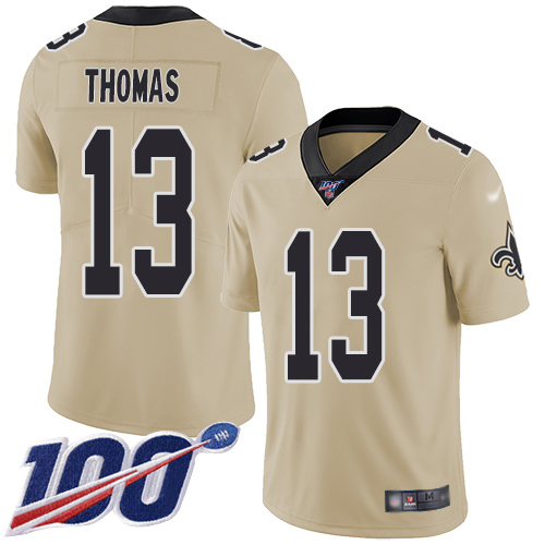 Men New Orleans Saints Limited Gold Michael Thomas Jersey NFL Football 13 100th Season Inverted Legend Jersey